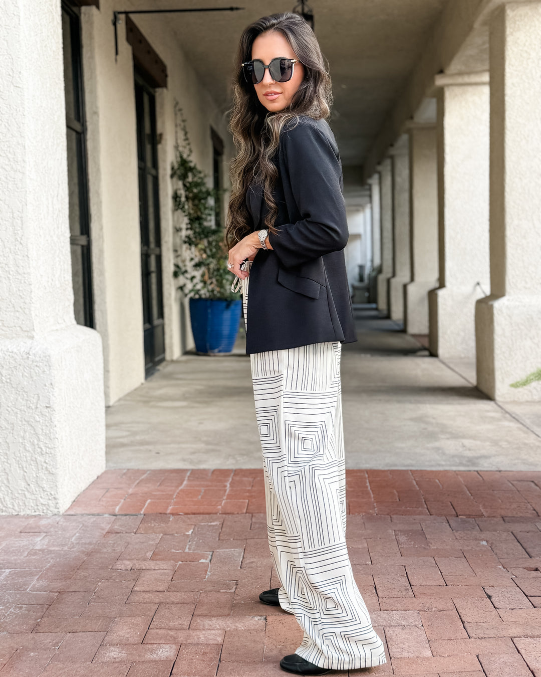 The Sarah Printed Wide Leg Drawstring Pants