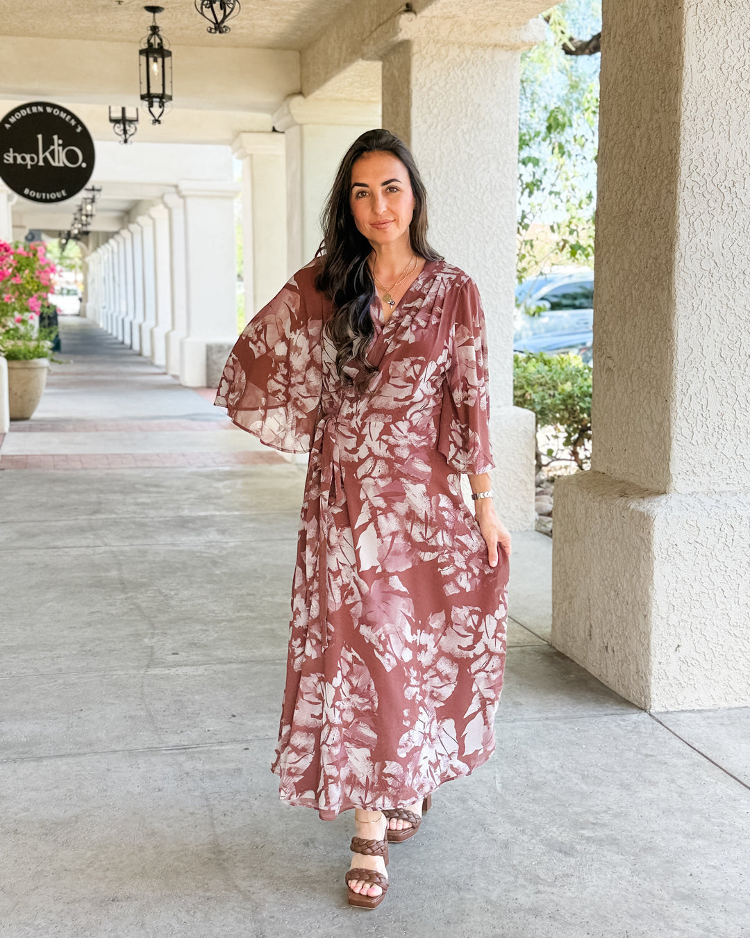 The Sienna Botanical Wrap Maxi Dress