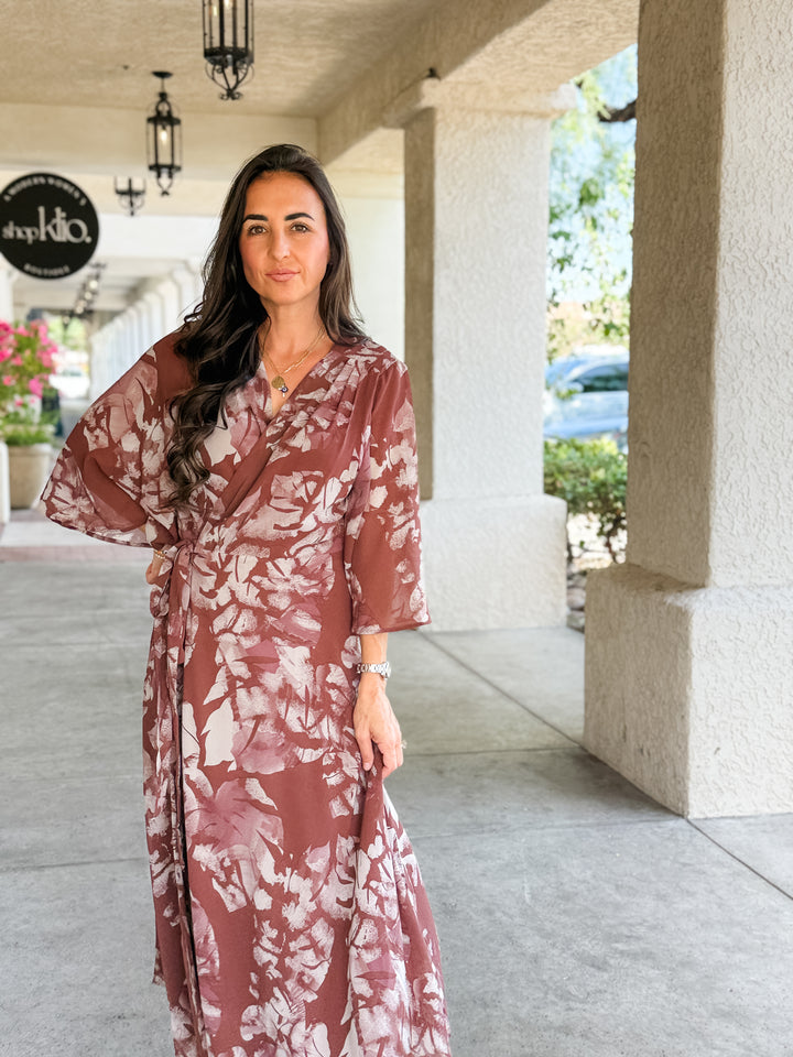 The Sienna Botanical Wrap Maxi Dress