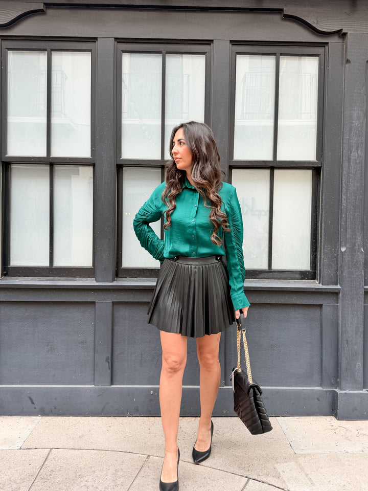 The Celeste Ruched Sleeve Blouse