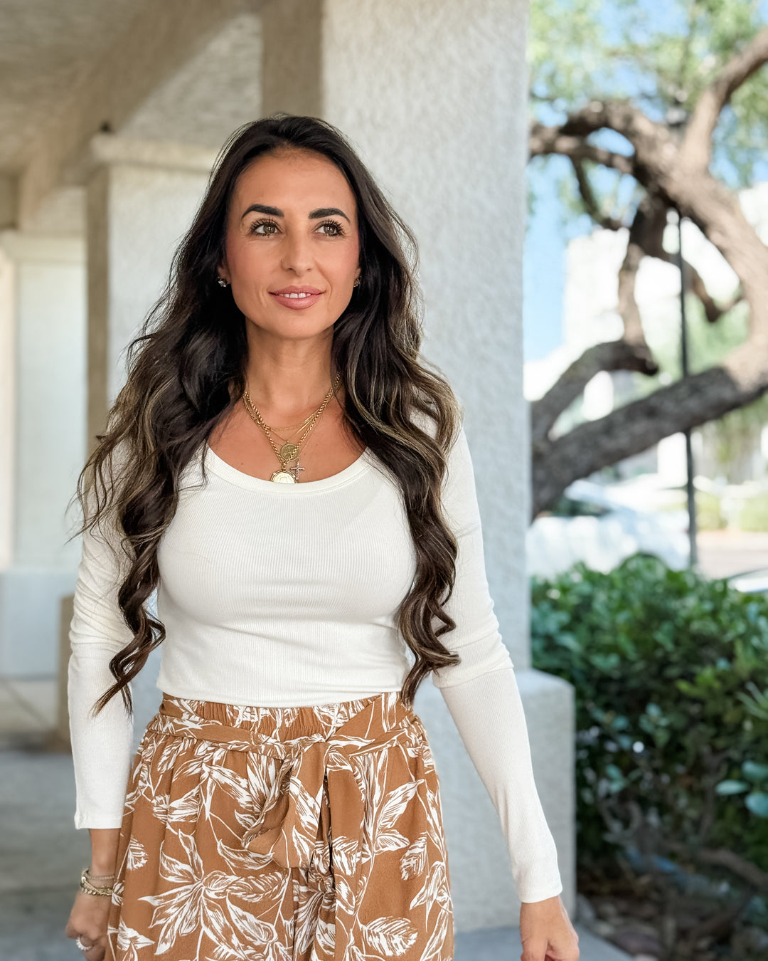The Emma Long Sleeve Top - White