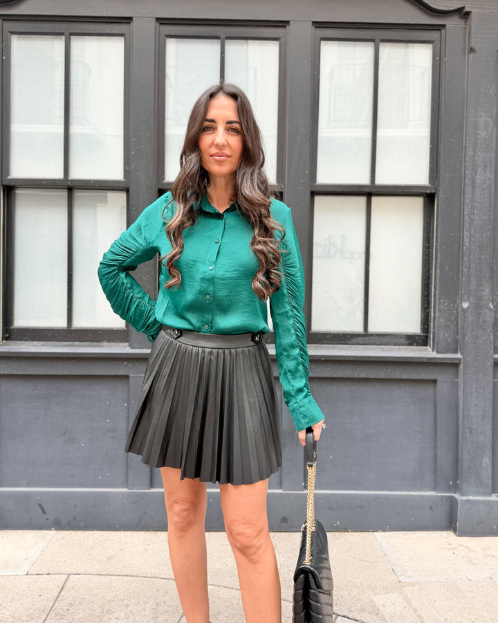 The Celeste Ruched Sleeve Blouse