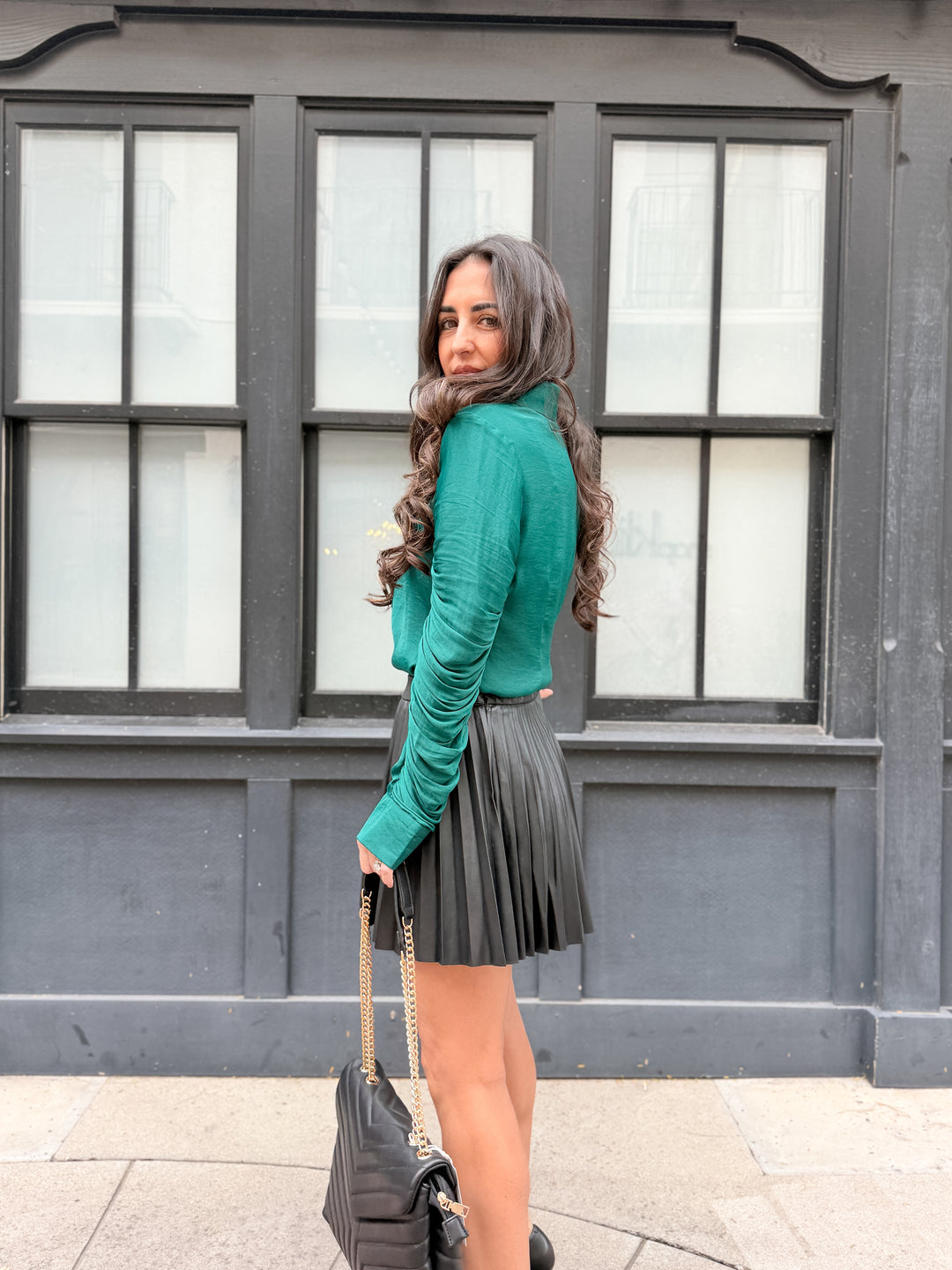 The Celeste Ruched Sleeve Blouse