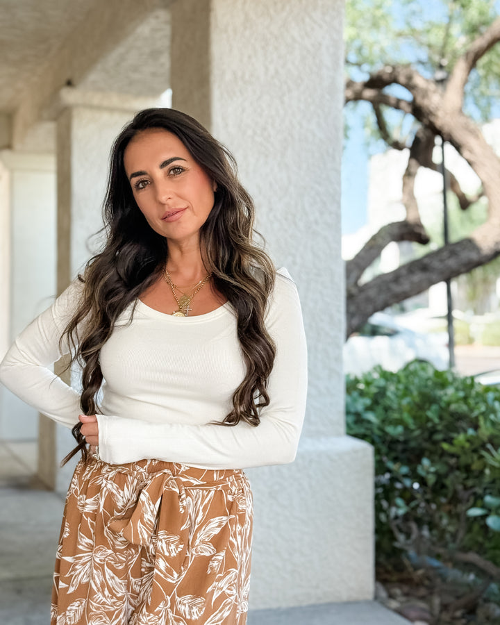 The Emma Long Sleeve Top - White
