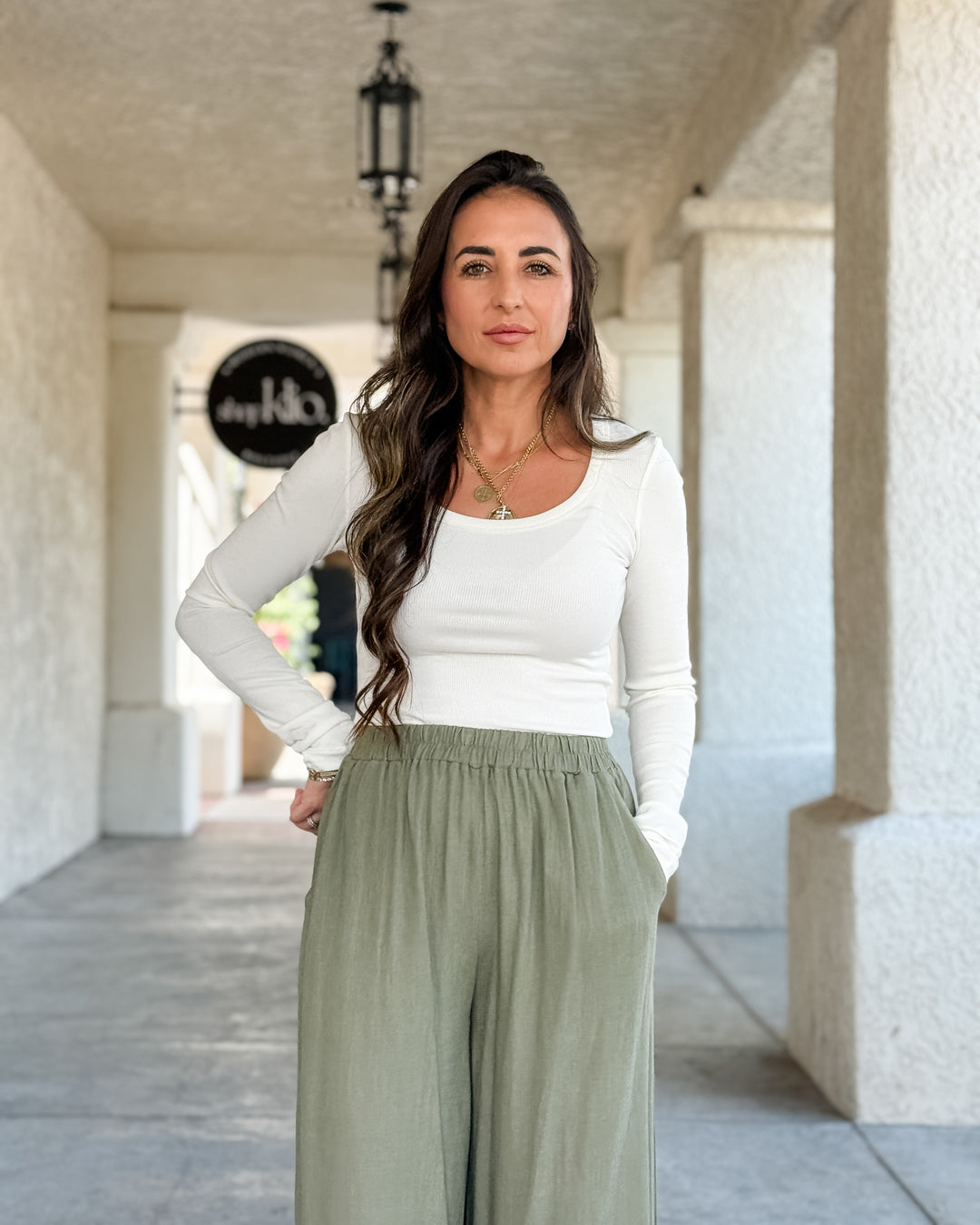 The Emma Long Sleeve Top - White