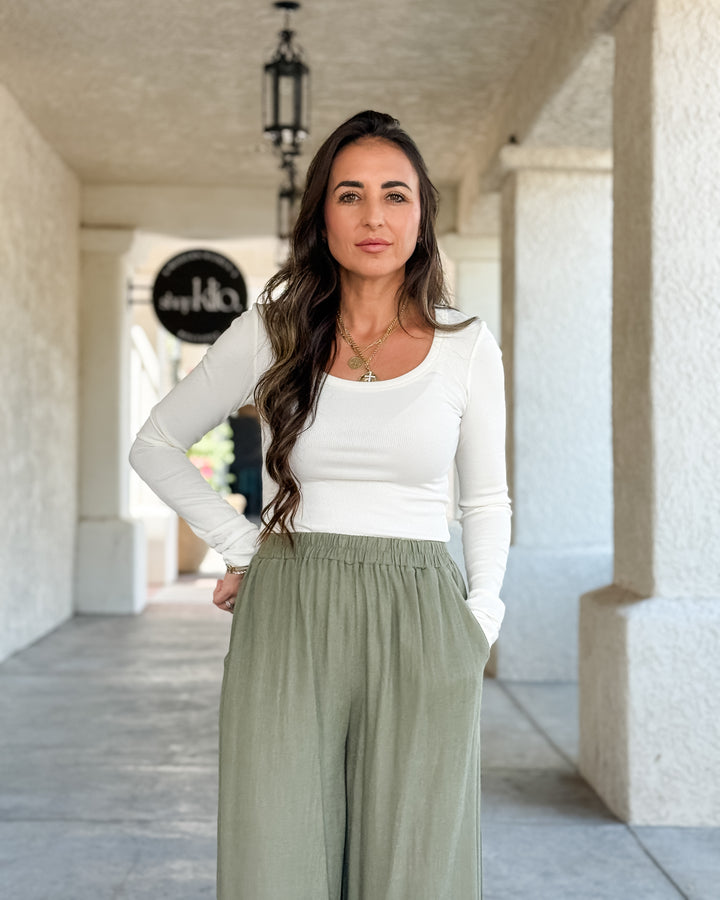 The Emma Long Sleeve Top - White