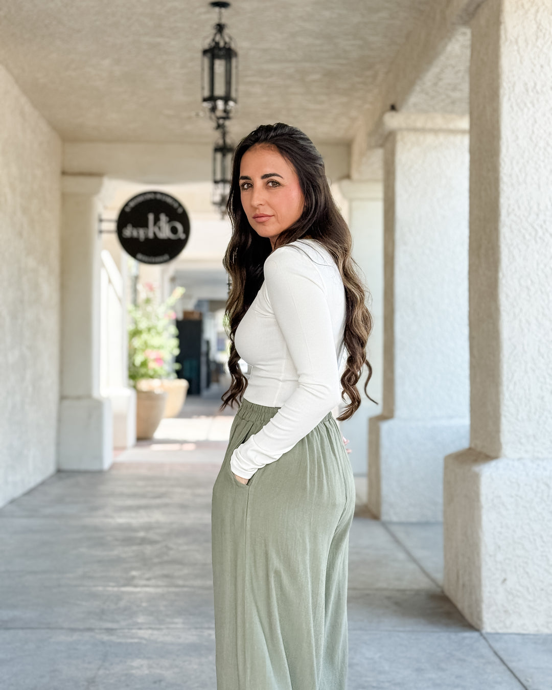The Molly Daily Linen Pants - Light Olive