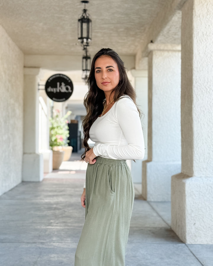 The Emma Long Sleeve Top - White