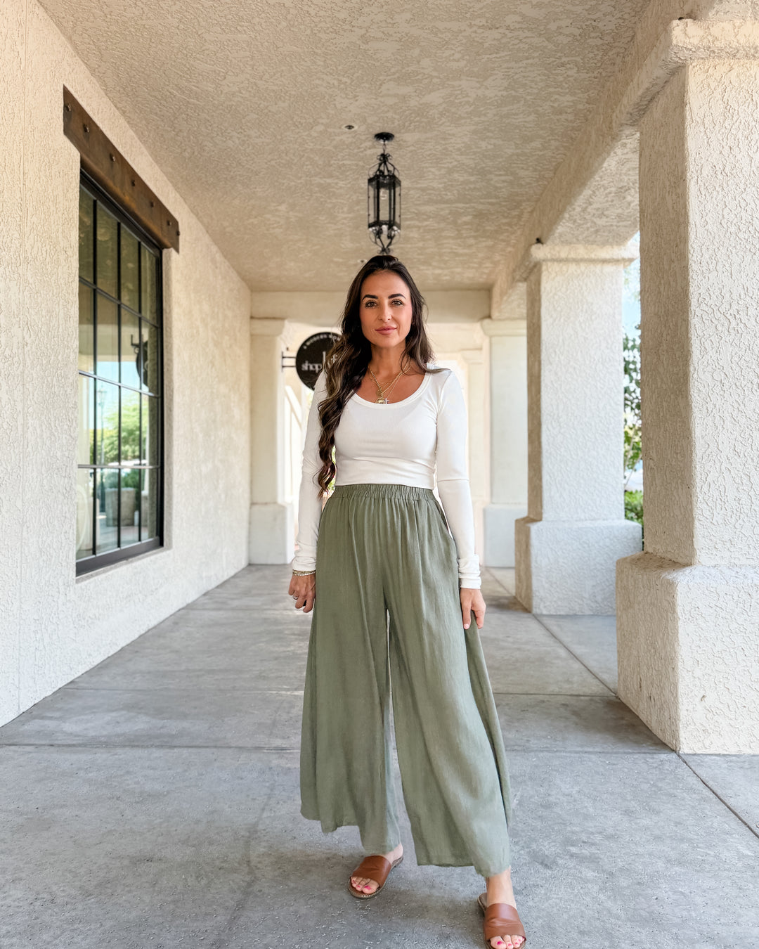 The Molly Daily Linen Pants - Light Olive