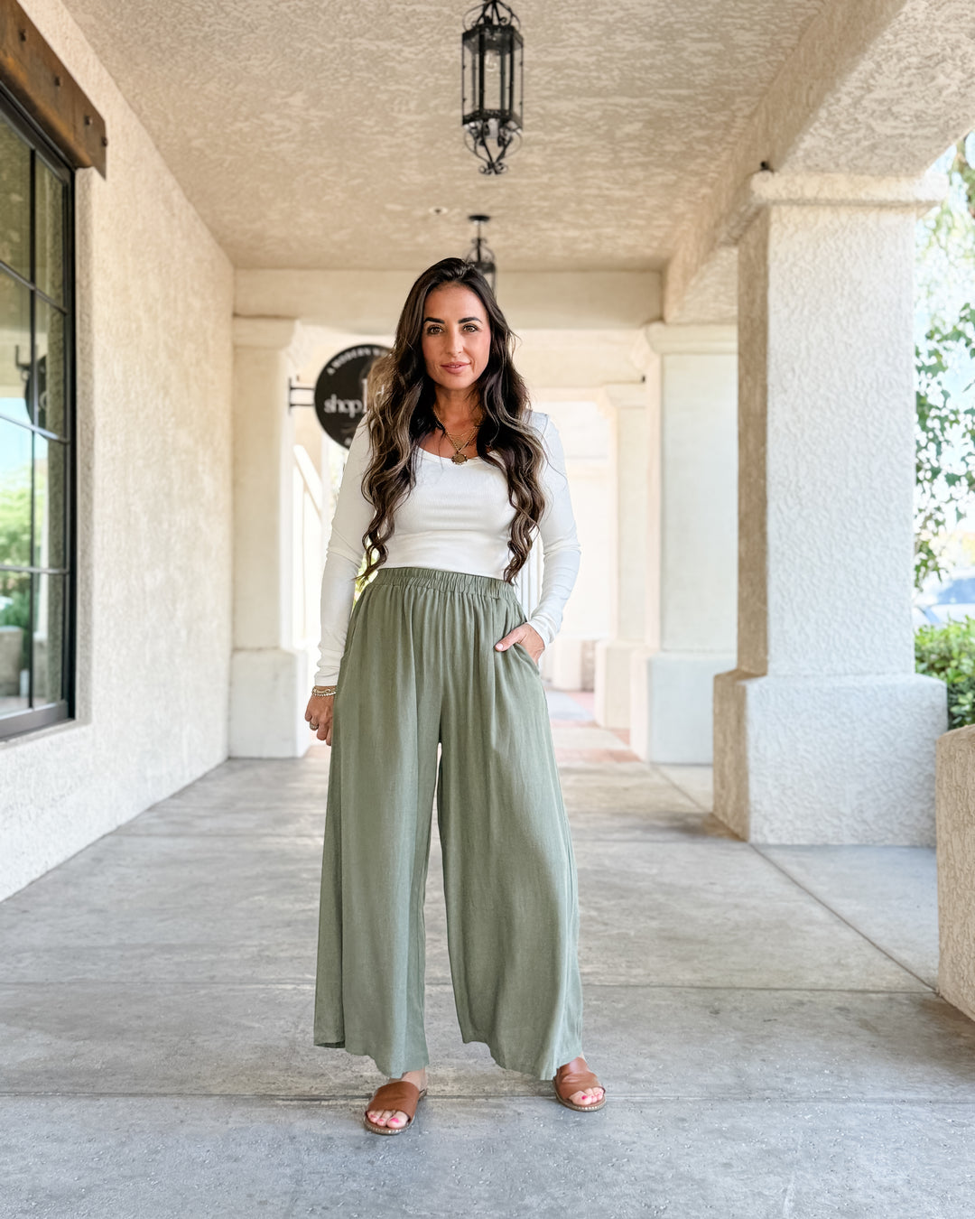 The Molly Daily Linen Pants - Light Olive