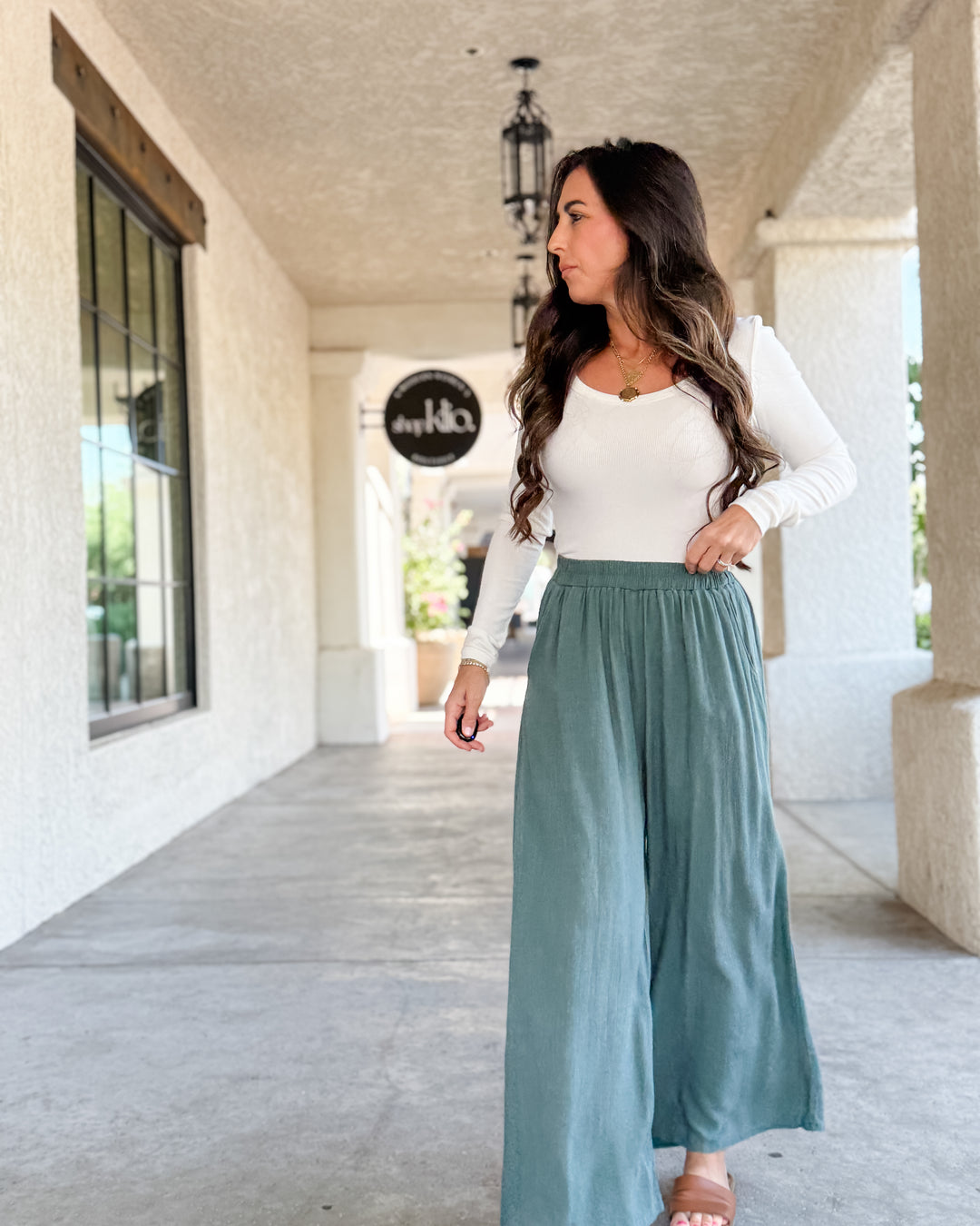 The Molly Daily Linen Pants - Ash Jade
