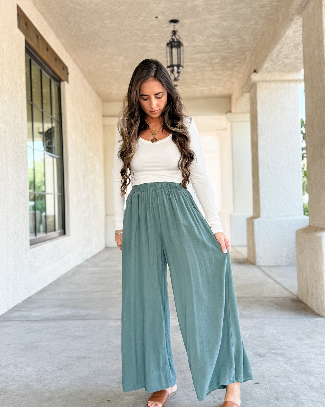 The Molly Daily Linen Pants - Ash Jade