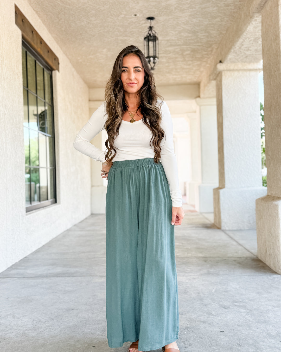 The Molly Daily Linen Pants - Ash Jade