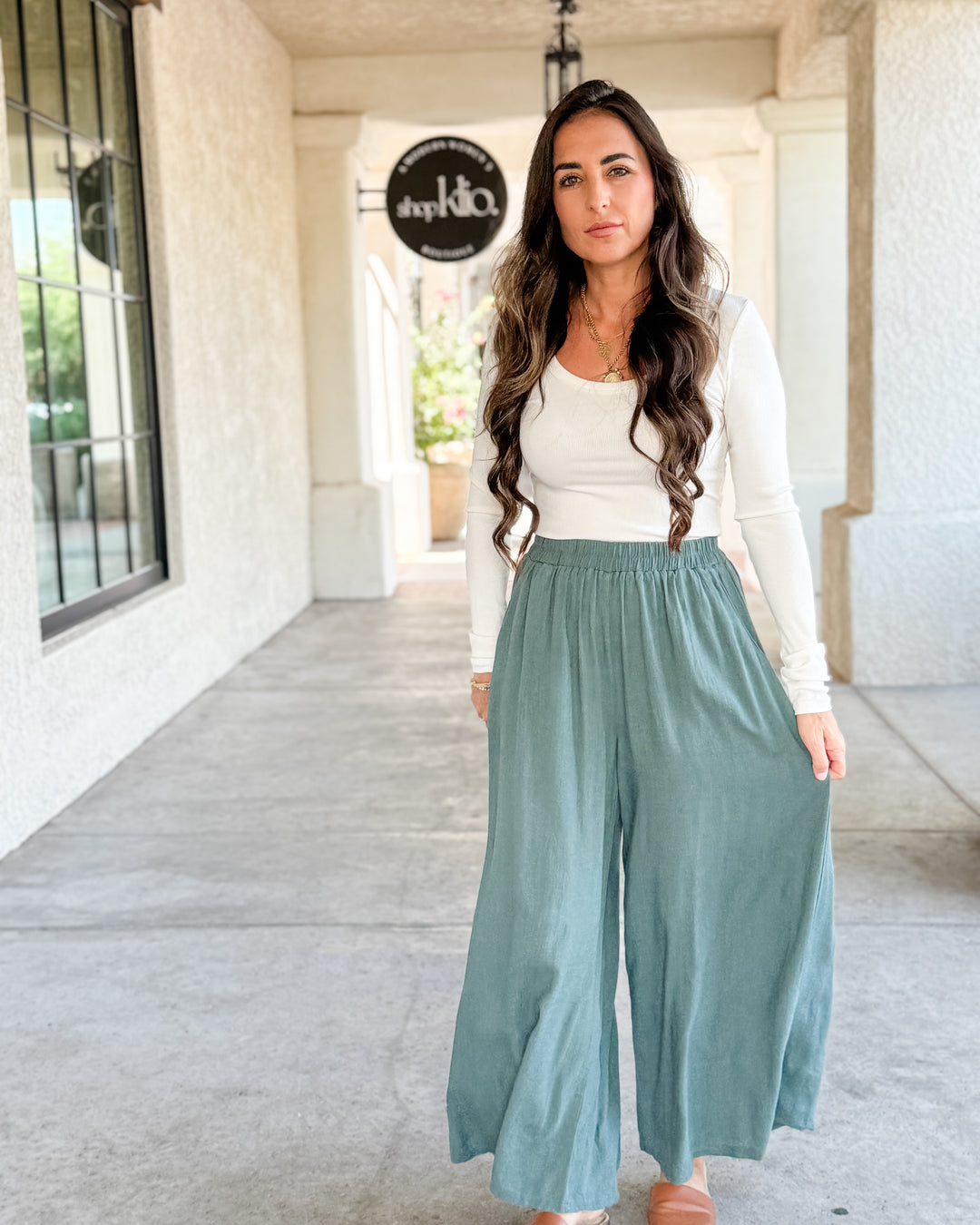 The Molly Daily Linen Pants - Ash Jade