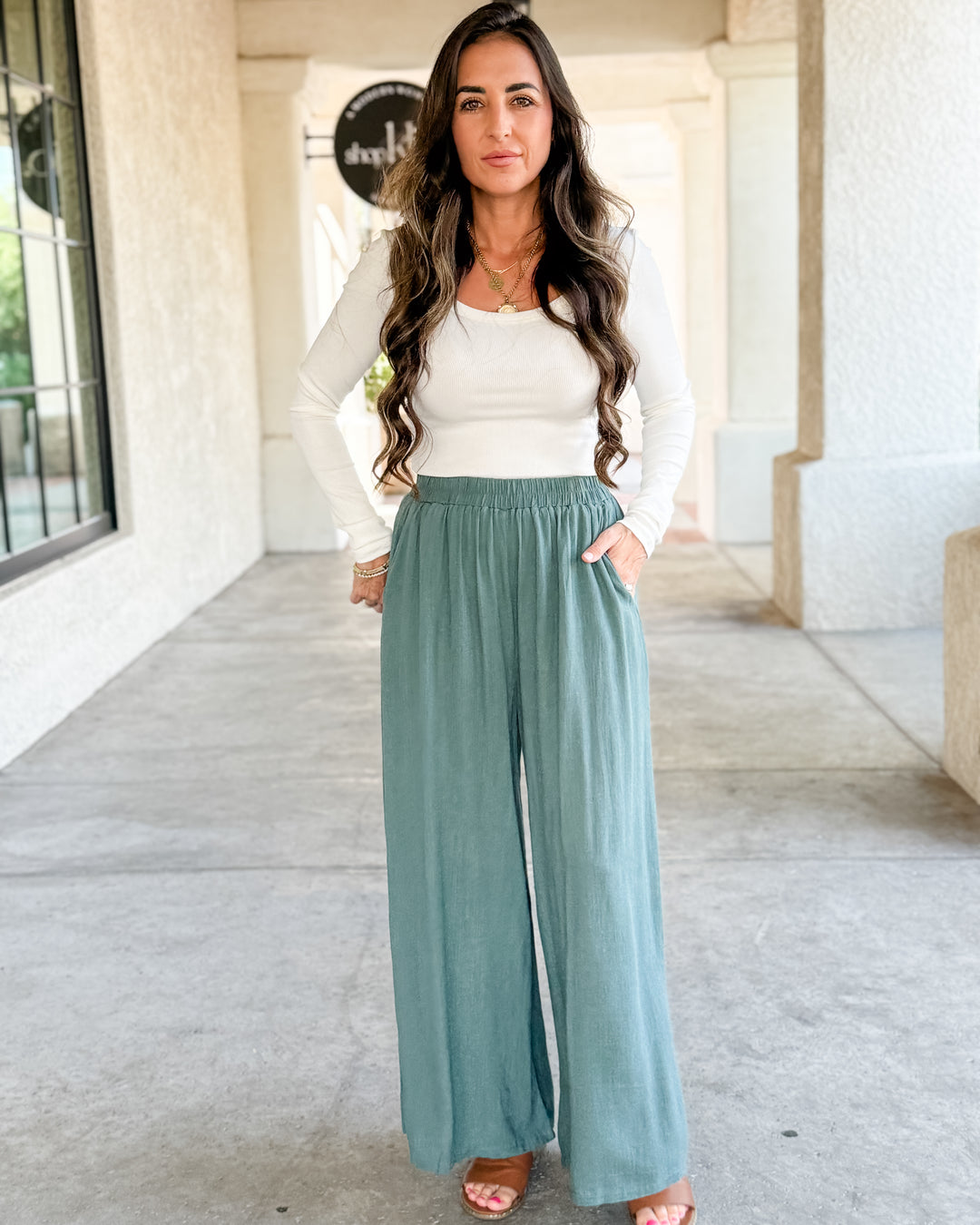 The Molly Daily Linen Pants - Ash Jade