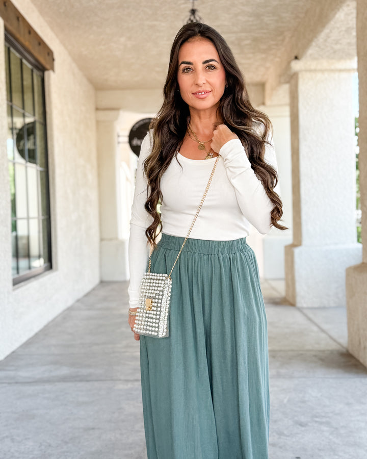 The Molly Daily Linen Pants - Ash Jade