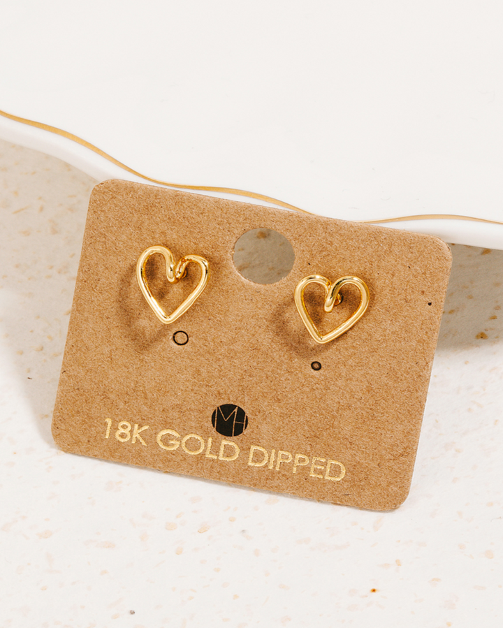 Open Heart Stud Earring