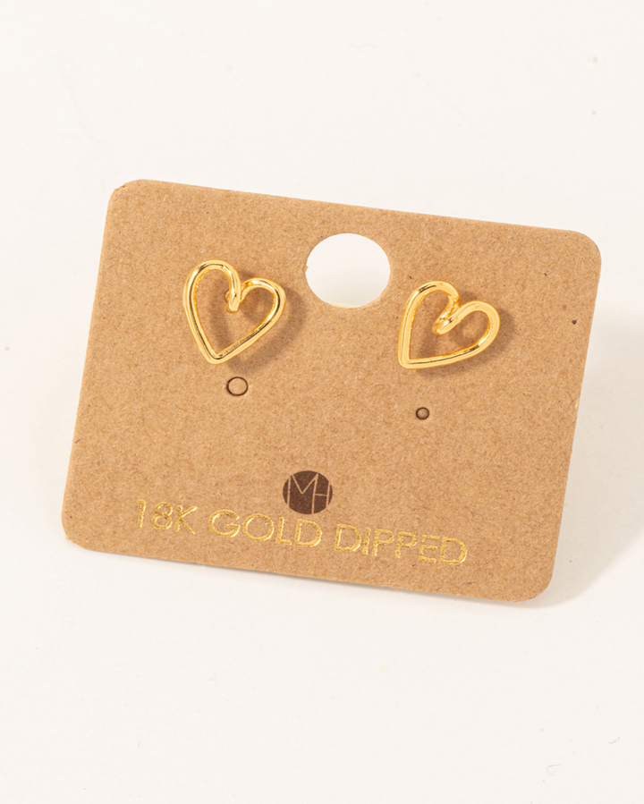 Open Heart Stud Earring