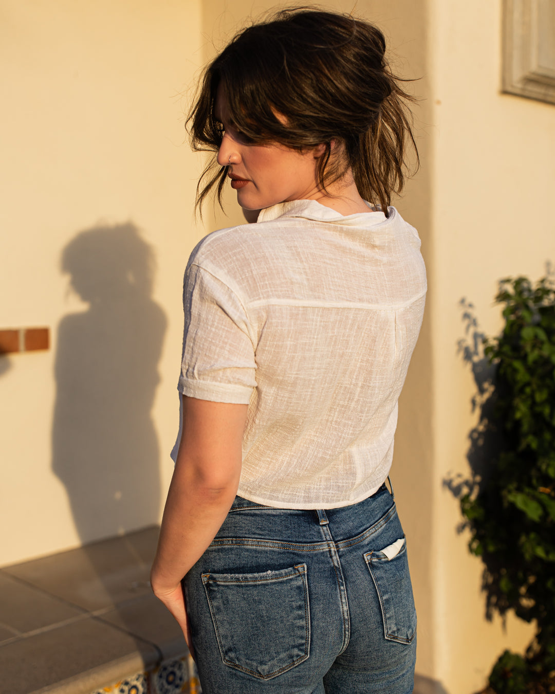 The Lea Button Down Linen Top