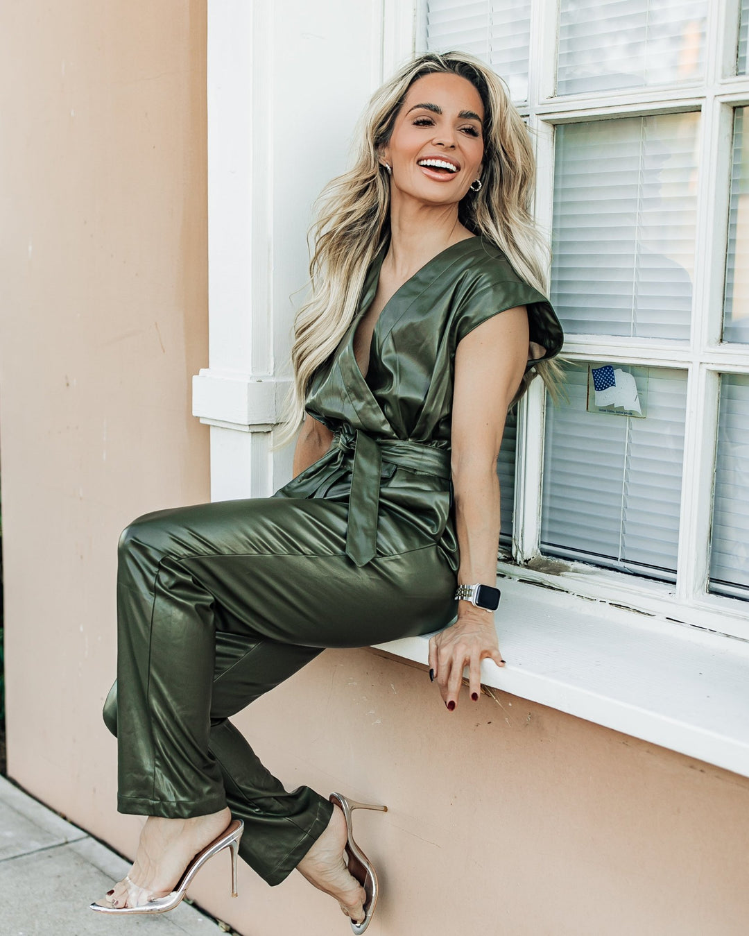 
The Scottie Faux Leather Jumpsuit